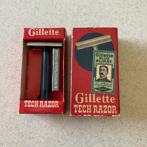 Gillette Other - Gillette Tech Razor Vintage with Blue Blades NOS